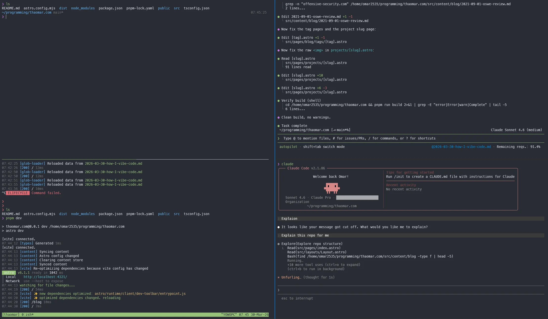 My terminal vibe coding